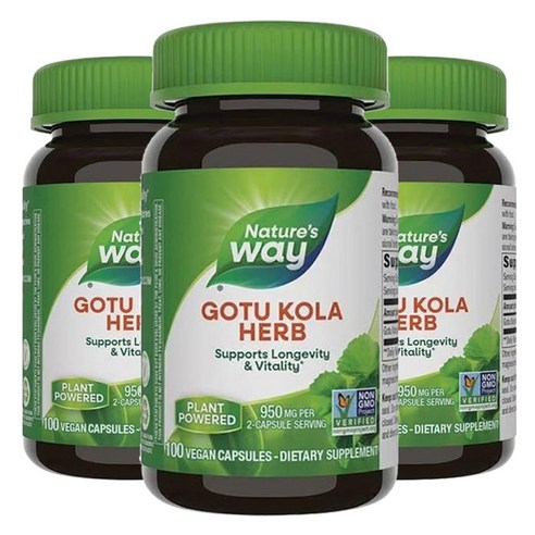 네이쳐스웨이 고투 쿨라 허브 950mg 베지테리안 캡슐, 100정, 3개
