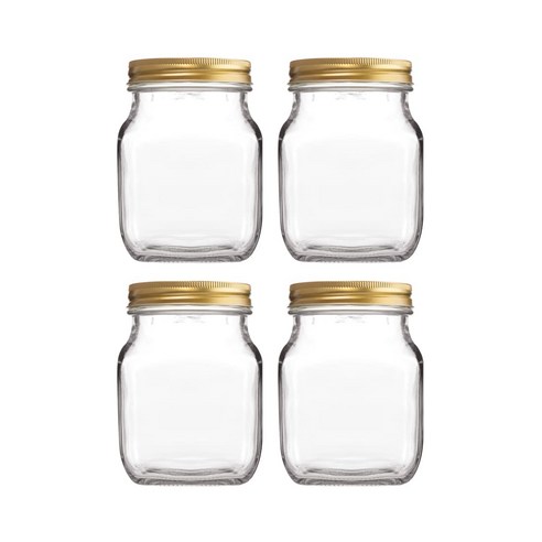 사각 유리병 900ml_4조, 단품, 4개
