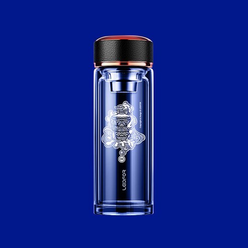 Redf 더블 레이어 유리 인쇄 차 컵 물 컵 [원래 저작권 암], 물병 자리, 500Ml