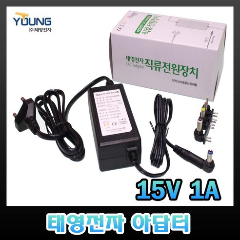 태영전자 15V 1A 아답터 SMPS Wall타입 전자식 직류전원장치, 1개