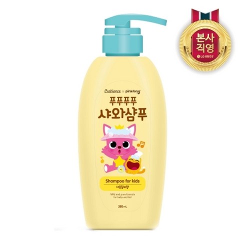 LG생활건강 베비언스 핑크퐁 샤와샴푸 380ml (자몽릴리향), 1개