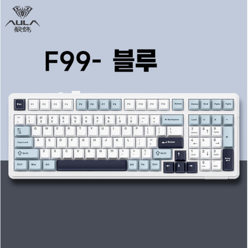 AULA 타란튤라 F99 기계식 키보드 독거미 키보드 클래스 RGB, 퍼플, LEOBOG 그린축