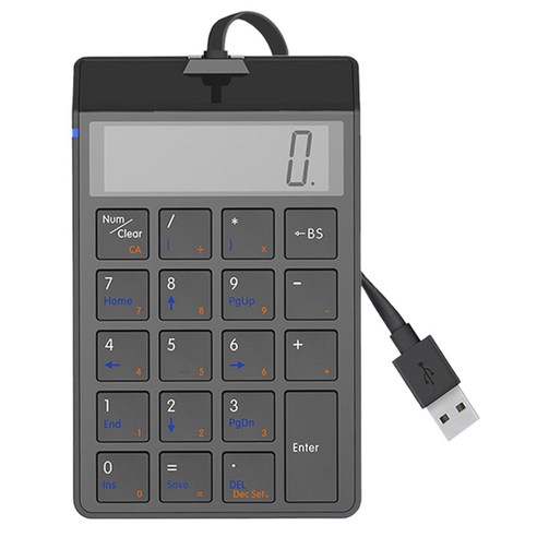 Xzante Sunreed 디스플레이가 있는 유선 숫자 키보드 19키 USB 인터페이스 금전 등록기 금융 키패드 블랙, 검은 색, ABS