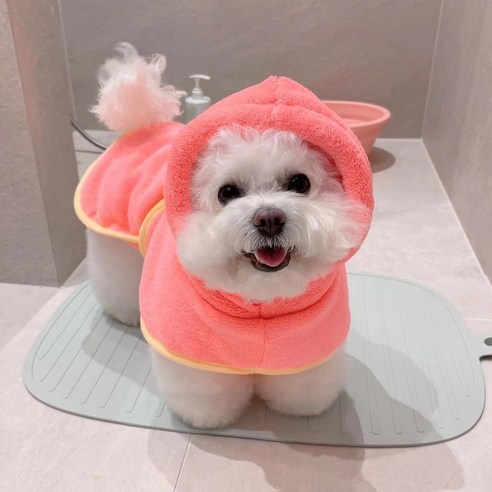 입혀서 말리는 펫 가운 베픈 드라잉 가운 반려동물 목욕 타월 샤워 가운