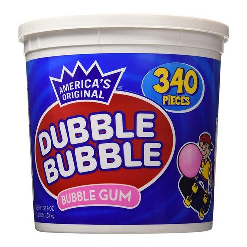 MLB 풍선껌 더블버블 풍선껌 380개 Dubble Bubble Tub 380Count, 1.71kg, 1개