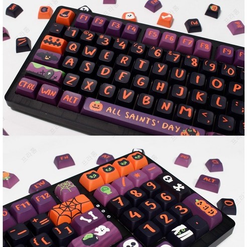 프라홈 XDA V2 기계식 키보드 PBT 염료승화 키캡, 블랙할로윈