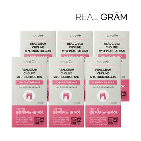 [본사직영] 리얼그램 콜린 미오이노시톨 고함량 4000mg, 150g, 6개