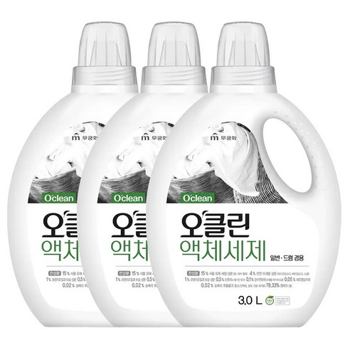 무궁화 오클린 액체세제 3L 3개 묶음 (총 9L) 무궁화 오클린 액체세제 3L 3개 묶음 (총 9L)