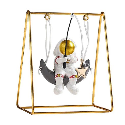현대 우주 비행사 입상 미니어처 홈 오피스 선반 우주인 스윙 동상 우주 공예품 장식품 컬렉션 소장 조각, 스타, 수지