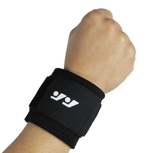 포시픽 심플 깔끔한 디자인 남녀공용 헬스 손목 보호 스트랩 2p, 블랙