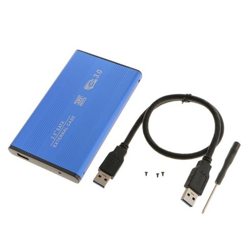2.5"Sata USB 3.0 하드 드라이브 HDD 인클로저 외부 모바일 케이스-블루