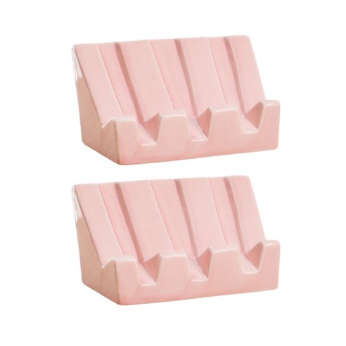 밍쓰마켓 1+1 고급 물빠짐 세라믹 비누받침대, 1세트, 핑크