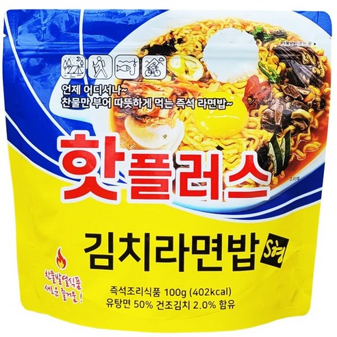 핫플러스 발열도시락 김치라면밥, 1개, 100g
