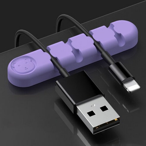 제이펀마켓 USB 케이블 강력 고정 책상 사무실 선정리 홀더 잘라쓰는 정리 밴드, 케이블홀더 - TOPK 7개홀 둥근 타입 (대형)