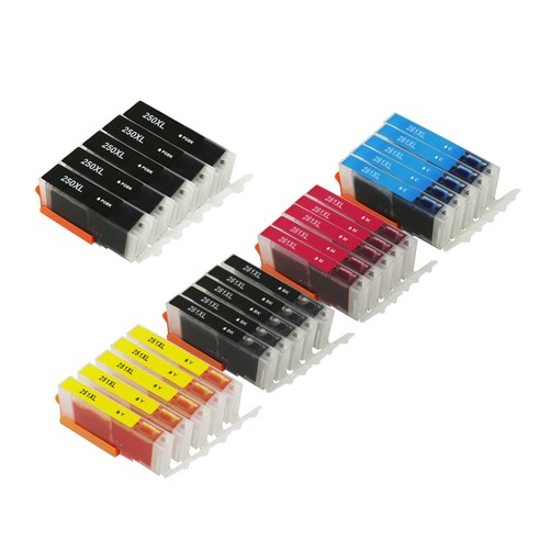 캐논 MX922 MG7520용 PGI-250 CLI-251 대용량 XL 호환 카트리지, 25개 구성 (5카트리지 5세트), 1개