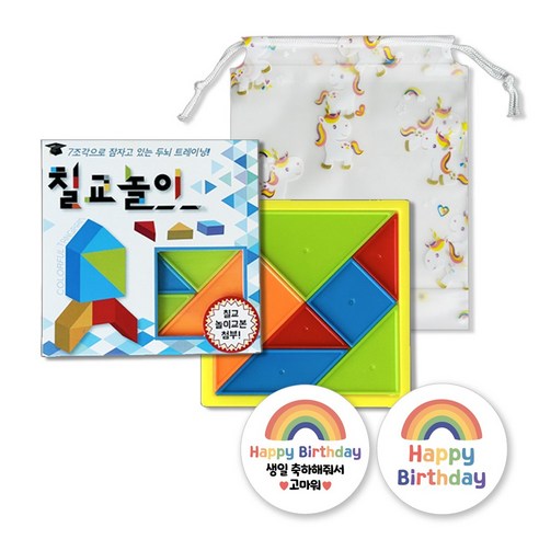 아크디 칠교놀이 구디백 답례품 세트, 6개, 혼합