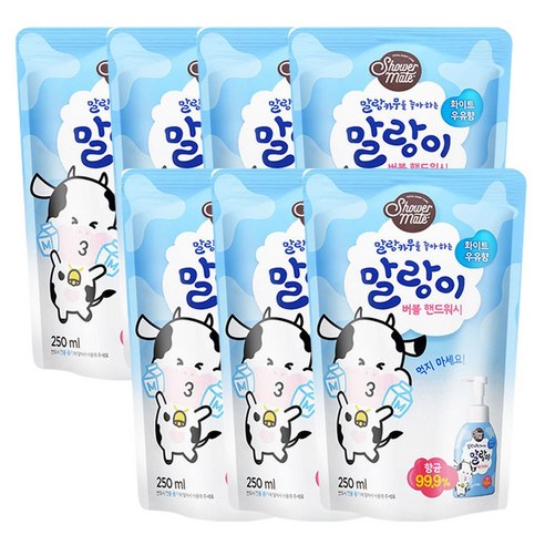 샤워메이트 말랑카우 핸드워시 리필, 400ml, 20개