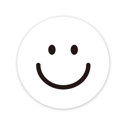 아무날 파스텔 스마일 원형 스티커, 100개, 화이트