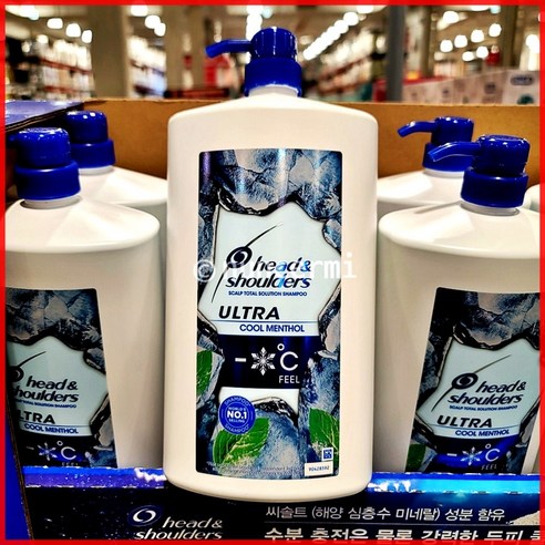 헤드 엔 숄더 두피 토탈 솔루션 샴푸 울트라 쿨 멘솔 대용량 1800ML 1개 head & shoulders ULTRA COOL MENTHOL 1.8리터 1개, 1.8L