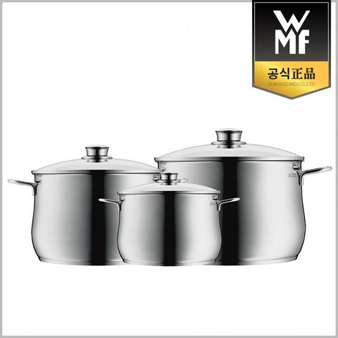 [갤러리아] WMF[WMF] 디아뎀 플러스 냄비 3종세트(16H 20H 24H), 스테인레스 스틸, 상세설명참조