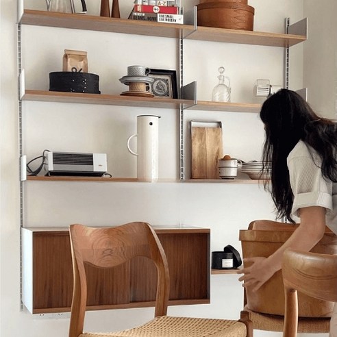 Vitsoe 606 우드 벽걸이선반 모듈 조립 벽선반, 120cm