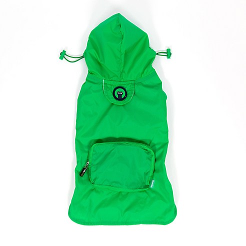 Fabdog 팩커블 강아지 레인코트, Green