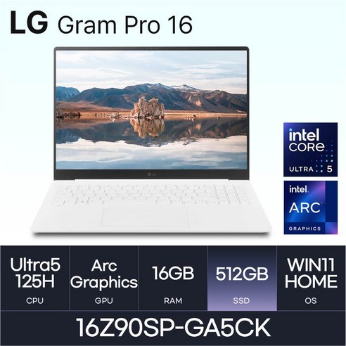 LG전자 그램 프로16 16Z90SP-GA5CK, WIN11 Home, 16GB, 512GB, 화이트