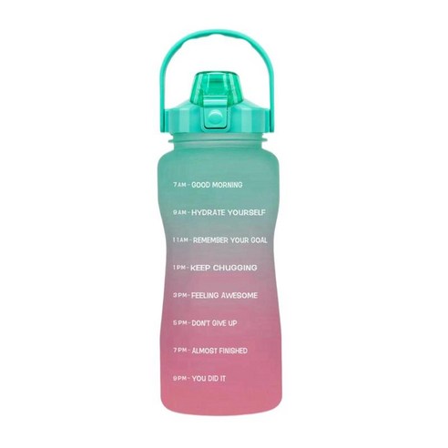 동기 부여 물병 2.2L - 빨대 및 시간 표시가 있는 대용량 물 주전자 및 BPA 무료는 하루 종일 충분한 물 마시기를, B, 12.6x4.3인치, 플라스틱