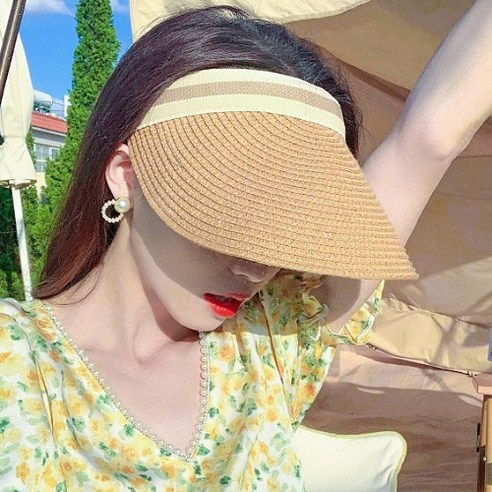 YULsB 여성 썬캡 라탄 밀짚 햇빛 가리개 모자