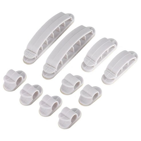 10 PC 플라스틱 와이어 고정 클립 자체 접착 케이블 와인 더 고정 라인 카드 버클 케이블 네트워크 케이블 클램프 주최자, 하나, 하얀