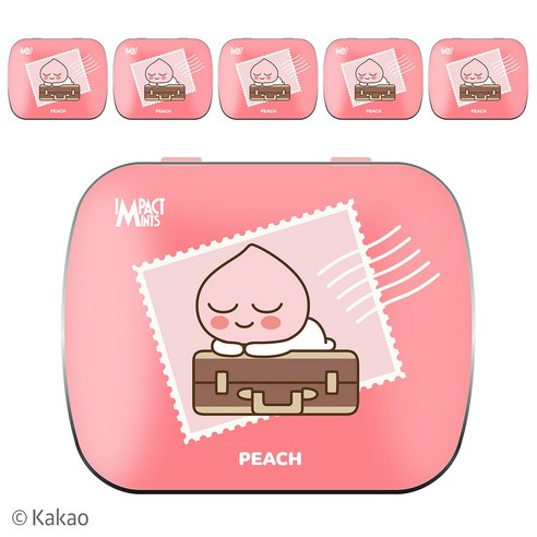 카카오 프렌즈 민트 캔디 복숭아 임팩트 무설탕 사탕, 15g, 24개