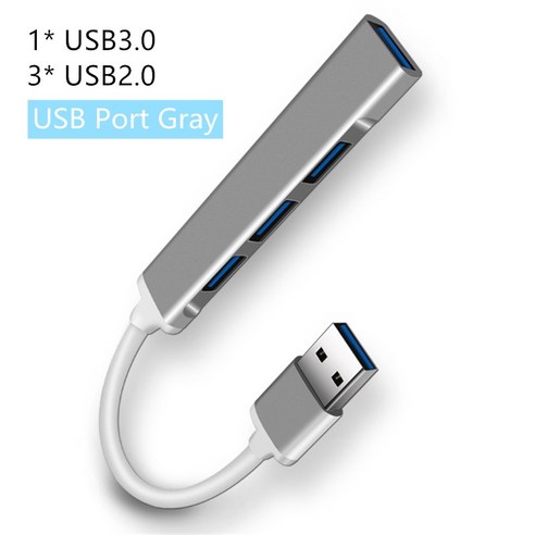 [XIG] USB C 허브 3.0 유형 C 3.1 3/4 포트 멀티 스플리터 어댑터 Macbook Pro 13 15 용 OTG USB Air Mi Pro 화웨이 PC 액세서리, USB White Gray