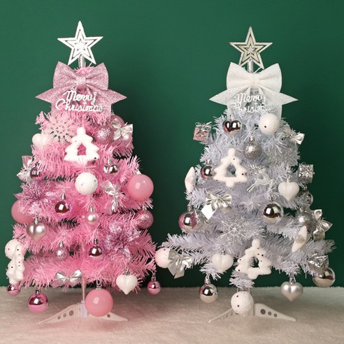 크리스마스 70cm 트리 나무 장식 데코 조명 전구 풀세트 미니 소품 세트 만들기 선물, P99017A(핑크