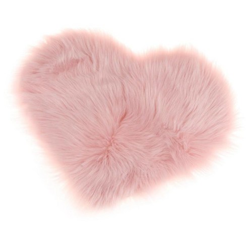 심장 모양 인공 양모 플러시 던져 베개 케이스 쿠션 커버 소파 거실 홈 장식에 적합, 라이트 핑크, 설명