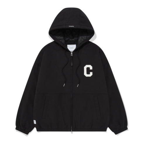 COVERNAT 블랙 헤비 옥스포드 후디 자켓 CO2303JK45BK 426050