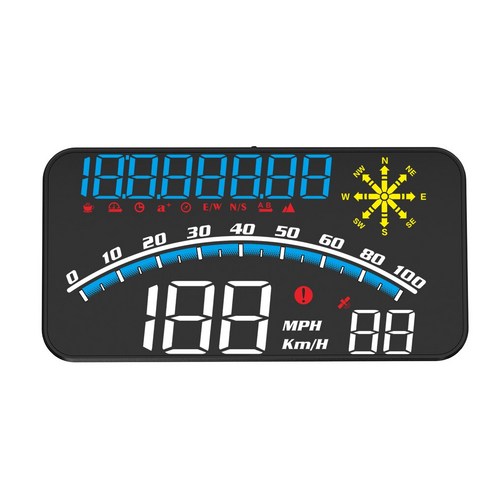 GPS Beidou 자동차 순정연동hud 속도계 나침반 고도 100 km/h 가속 시간 과속 경보 시스템, 01 A, 1개