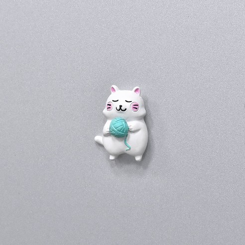 창조적 인 표현 고양이 냉장고 자석 3D 만화 고양이 자석 귀여운 마그네틱 스티커 메시지 홈 장식, 모피 공 고양이를 가져 가라., 중간