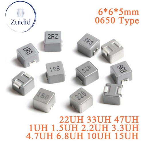 0650 SMD 몰딩 초크 파워 인덕터 1UH 1.5UH 2.2UH 3.3UH 4.7UH 6.8UH 10UH 15UH 22UH 33UH 47UH 인덕턴스 6x6x5mm 10개 1, [02] 10 pieces, [10] 33uH(330)