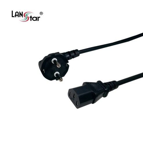 [LANStar] ㅡ자형 전원 파워케이블 AC 250V / 10A LS-POWER-0.5M [블랙/벌크/0.5m], 1개