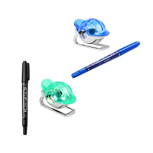 2x 골프공 라이너 마커 펜 라인 드로어 정렬 도구, 그린 &amp; 블루, 플라스틱