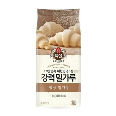 백설 빵용 밀가루, 1개, 1kg 밀가루1kg