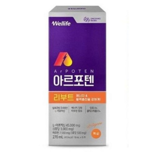 대상웰라이프 아르포텐아르지닌 리부트, 270ml, 6개