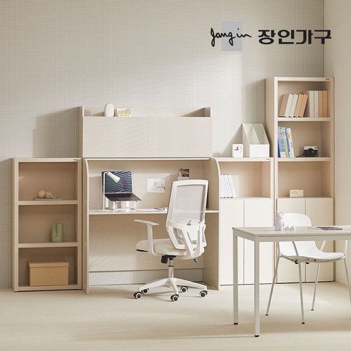 [즉시할인] 장인가구 토모 1인 독서실책상 학생 공부 철제형/일체형, 일체형 독서실 책상 800, 아이보리