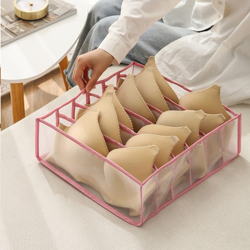 속옷 수납함 서랍식 양말 신기 넣다 브라 A 팬티 칸막이 여자 옷장 정리하다 가정용, 핑크 6칸 브라