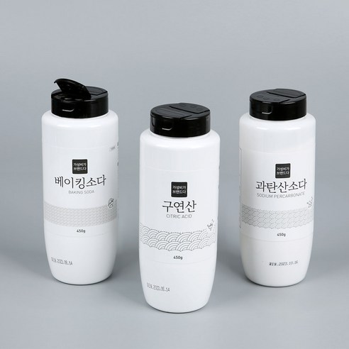 베이킹소다+과탄산소다+구연산 450G x 3개(용기), 1세트