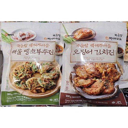 Oprice 국순당 백세주마을 전 300g (1.해물 땡초부추전 2.오징어 김치전 / 2종 택1), 1개