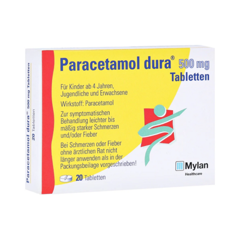 [독일 내수 정품](파라세타몰)PARACETAMOL dura 500 mg Tabletten 20St, 1개