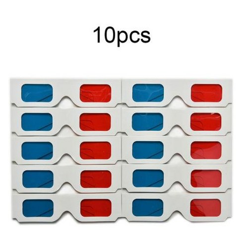 3D안경 영화감상 AR VR 스마트 클립 범용 종이 입체 사진 3D 안경 10 개/100 쌍 안경보기 레드 시안 레드, 02 100pcs