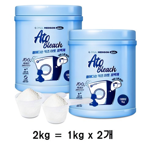 폴메디슨 키즈 아토 표백 세제 + 계량스푼 세트, 1kg, 6세트