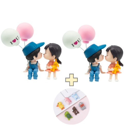 라스무스 차량악세사리 피규어 미니미6종세트 사은품 증정, 풍선블루커플+풍선블루커플, 1개